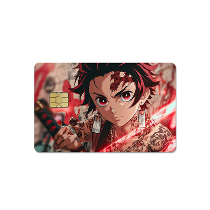DIY Self-made Anime Demon Slayer 2.5D HD Matte PVC Sticker Film Tape Skin for Credit Card Debit Card Waterproof Sticke Gift