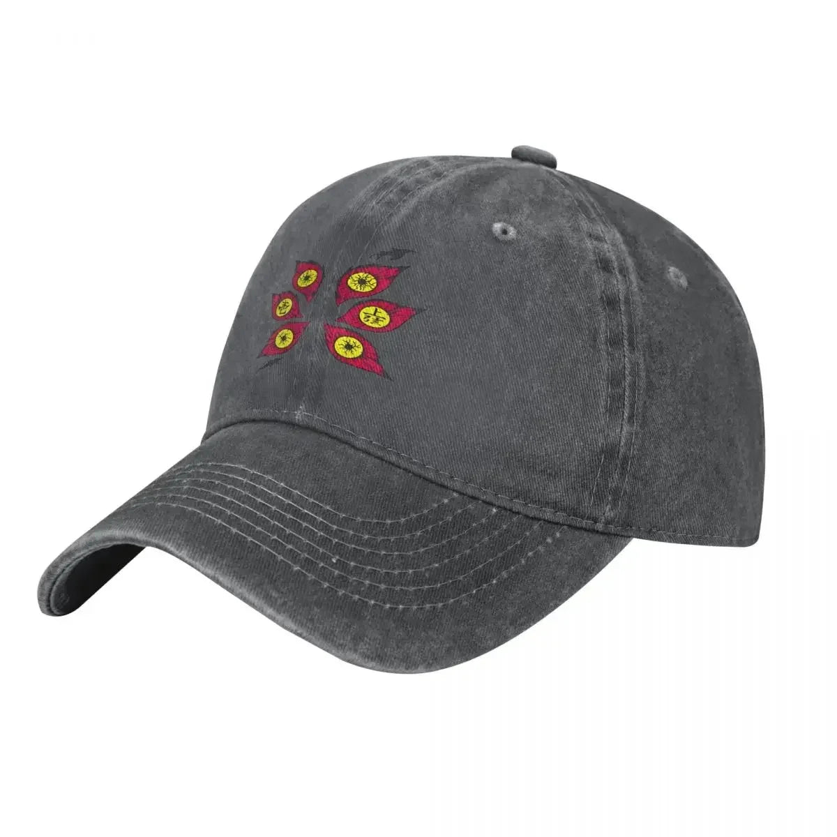 Demon Slayers Kokushibo Baseball Cap Vintage Distressed Washed Anime Comic Sun Cap Unisex Outdoor Activities Adjustable Hats Cap