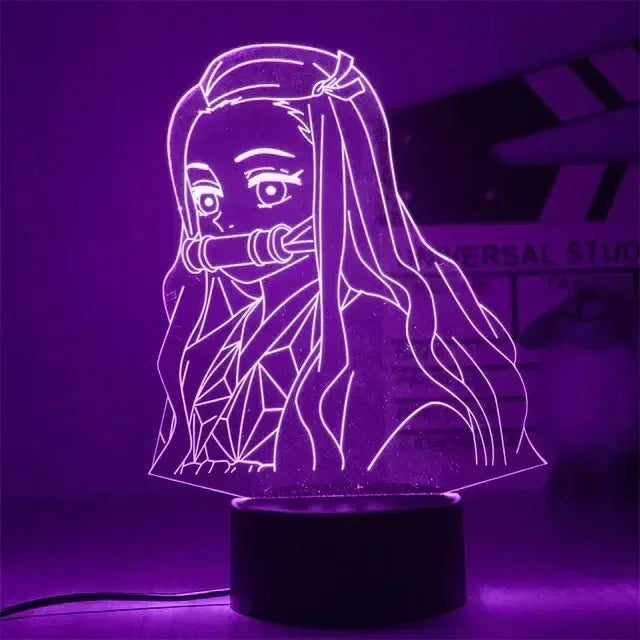 Kimetsu No Yaiba Nezuko Kamado Figure Led Night Light for Bedroom Decor Nightlight Kids Child Table 3d Lamp Demon Slayer Gift