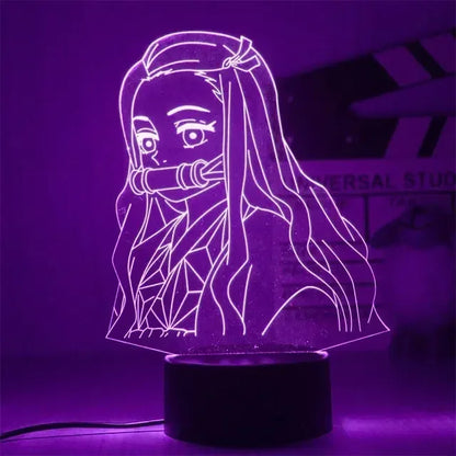 Kimetsu No Yaiba Nezuko Kamado Figure Led Night Light for Bedroom Decor Nightlight Kids Child Table 3d Lamp Demon Slayer Gift