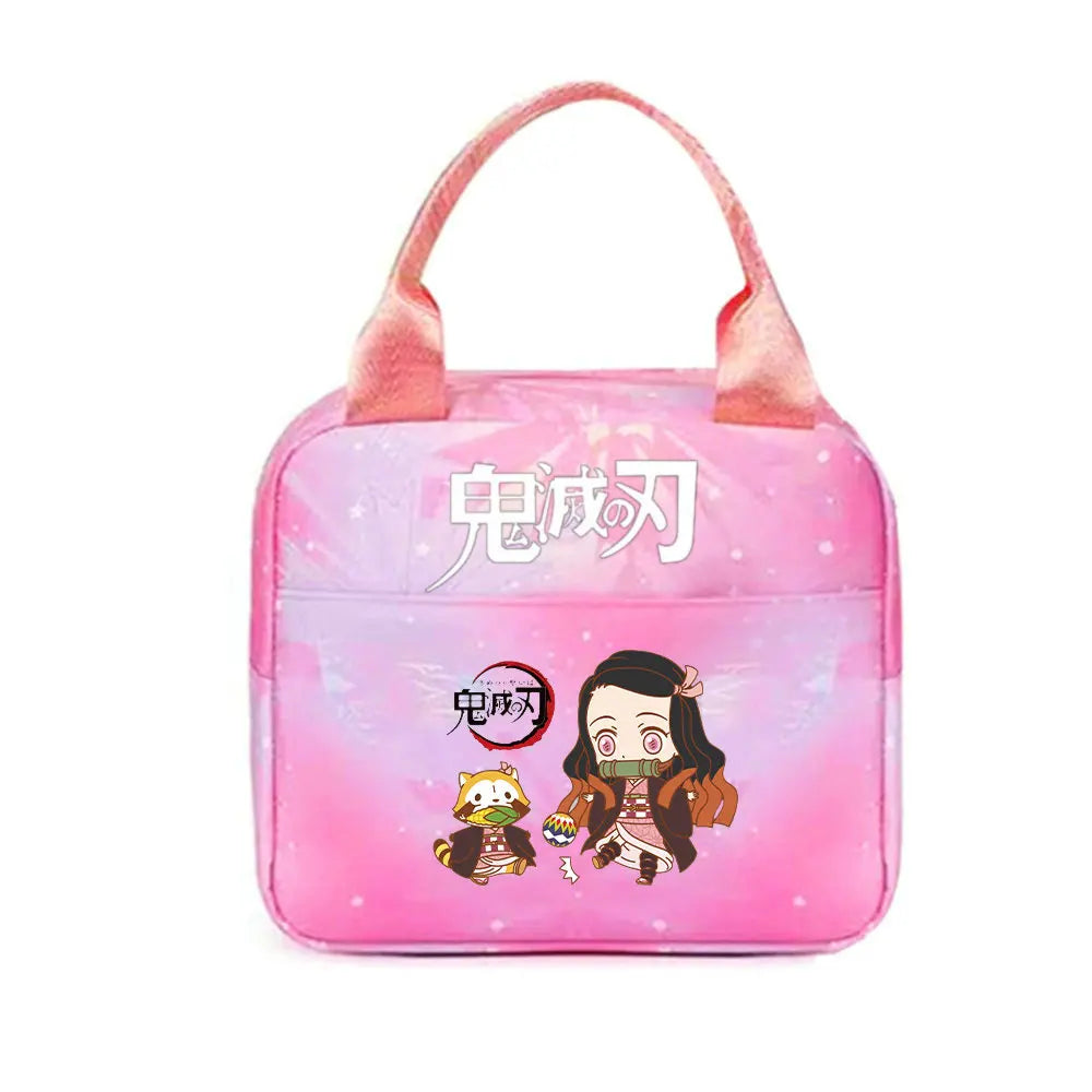 Demon Slayer nezuko kamado Tote Thermal Lunch Box Bag Women Office Student Bento Storage Insulation Bags Lunch Bag for Kid