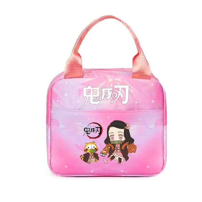Demon Slayer nezuko kamado Tote Thermal Lunch Box Bag Women Office Student Bento Storage Insulation Bags Lunch Bag for Kid