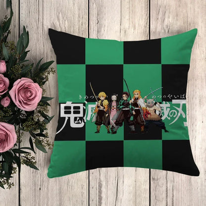Pillow Demon Slayer Cushion Cover 45*45 Pillowcase Decorative Pillows for Sofa Pilow Cases Pillowcases 50x50 Car Decoration Body