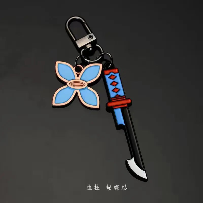 Demon Slayer Kanroji Mitsuri Tokitou Muichirou Iguro Obanai High Value Creative Metal Keychain Boy Backpack Pendant Decoration