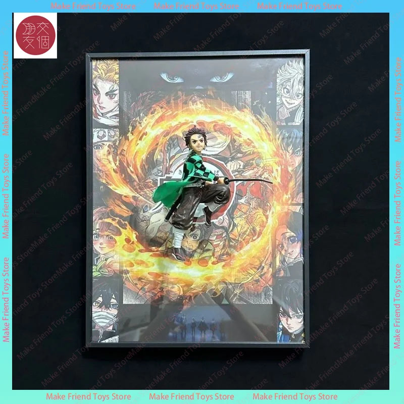 Usb Charging 30cm*40cm Demon Slayer 3d Lamp Anime 3d Comic Led Light  Illusion Night Light For Bedroom Room Decor Gift Fans Boys