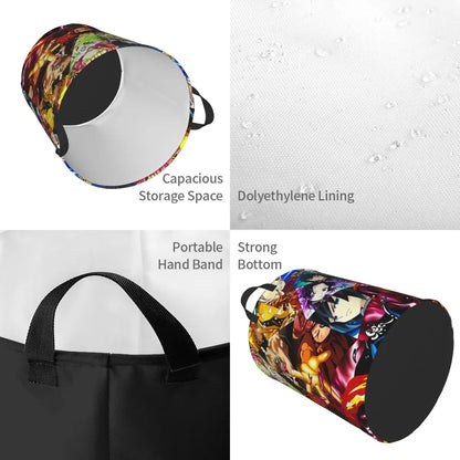 Tanjiro Kamado Demon Slayer Nezuko Kamado Laundry Basket Zenitsu Agatsuma Clothes Hamper for Household Clothes Storage Bag