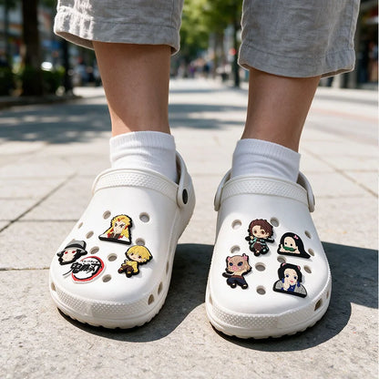 Demon Slayer Anime Shoe White Soft EVA Breathable Hole Shoes Non-slip Indoor Outdoor Beach Casual Slippers Unisex Daily Footwear