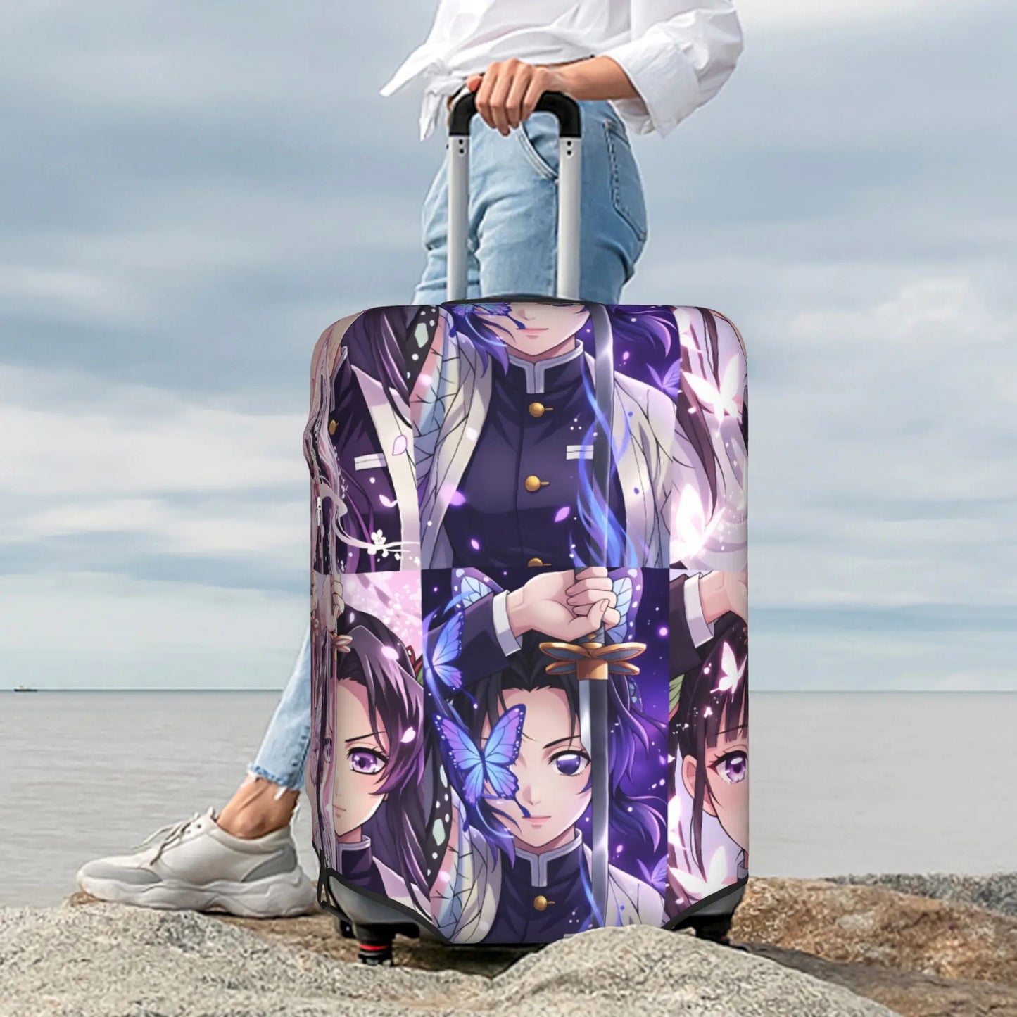 Manga Demon Slayer Luggage Cover Elastic Kimetsu No Yaiba Travel Suitcase Protective Covers Suit For 18-32 inch