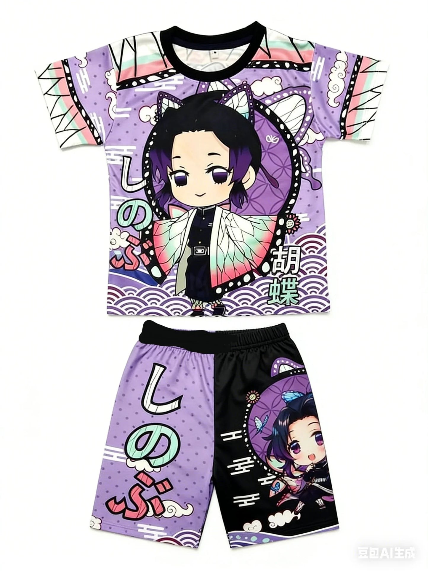 Demon Slayer Multiple Characters, Children's and Adults' 3D Printed Pajamas and Loungewear, Family Outing T-shirts, Shorts