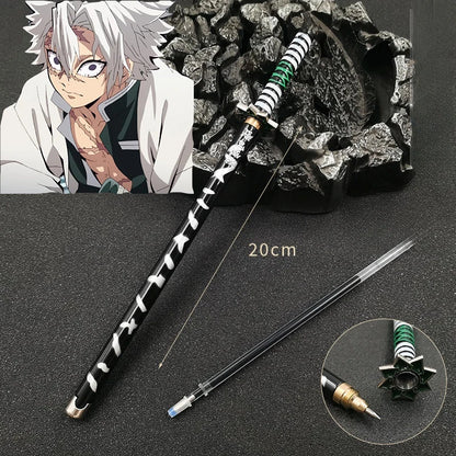New 17 Styles Japan Anime Demon Slayer Model Gel Pen 0.5mm Black Refill Cosplay Prop Kid Student Gift SlayerWeapon Sword