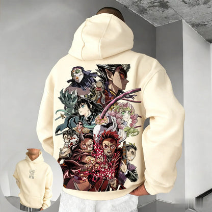 Demon Slayer Muichiro Tokito Large Size Fleece Hoodie Loose New Autumn Winter Men's and Women's Parent-Child Versatile Jacket