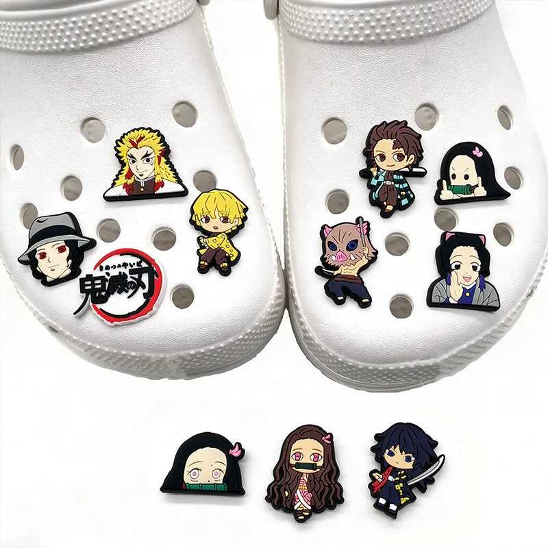 Demon Slayer Anime Shoe White Soft EVA Breathable Hole Shoes Non-slip Indoor Outdoor Beach Casual Slippers Unisex Daily Footwear