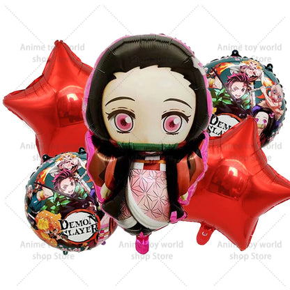 Demon Slayer Boy Foil Balloon Party Decoration Anime Cartoon Figure Decorative Ballons Photo Props Ornaments Toy Birthday Gift