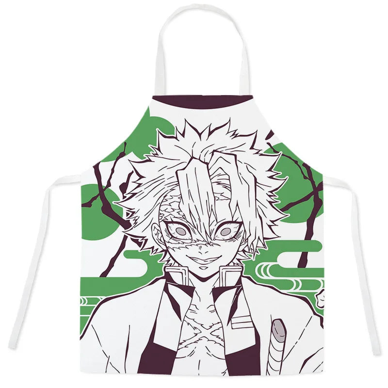 New Demon Slayer Apron Anime Cartoon Nezuko Tanjiro Linen Sleeveless Apron Kitchen Home Waist Studio Baking Studio Apron Gift