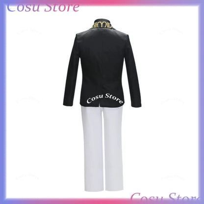 Anime Kibutsuji Muzan Cosplay Costume Wig Black Coat Uniform Shirt Formal Hat Full Set Man Woman Carnival Christmas Suit