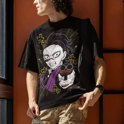 Demon Slayer Tanjiro Anime Genya Shinazugawa Printed T-shirt Men's and Women's T-shirt Men's Top Sports T-shirt 2026 Summer New