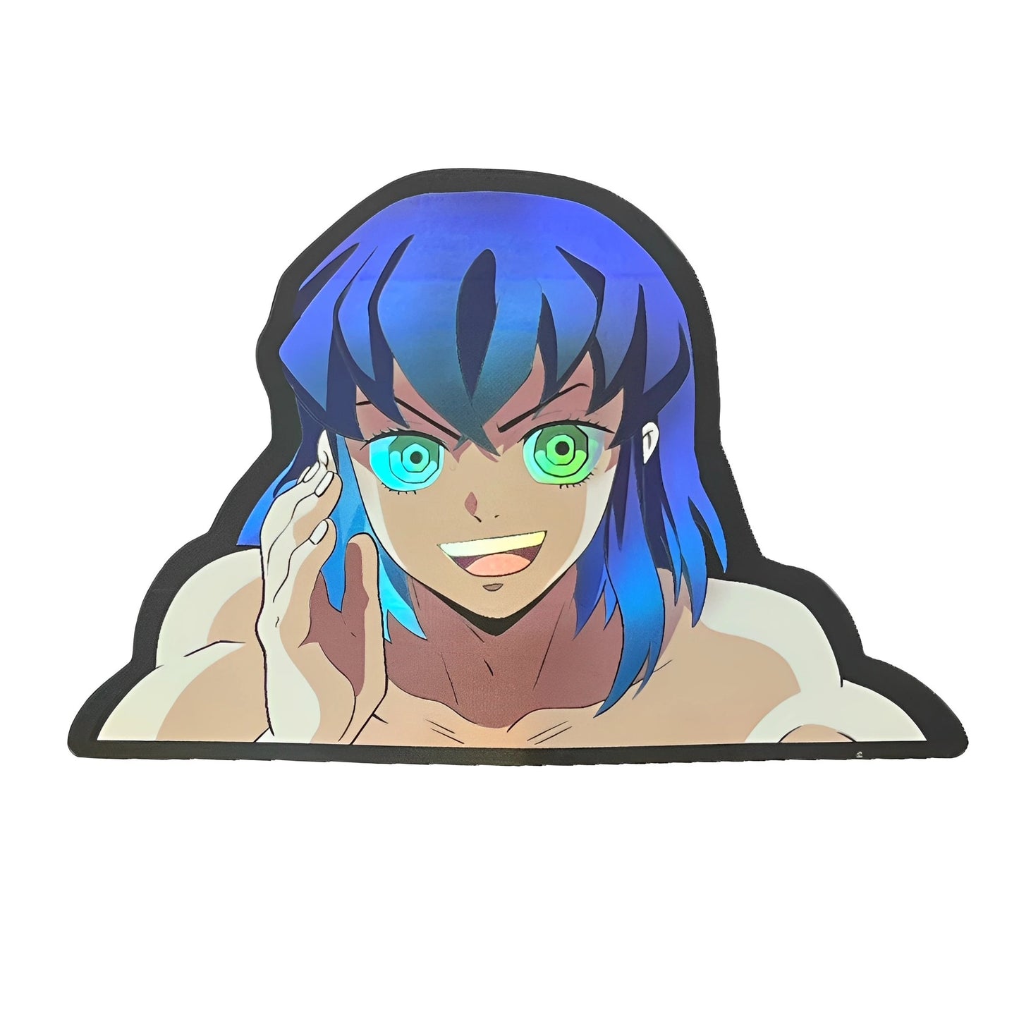 Demon Slayer Cartoon Holographic Anime Laser Stickers Motorcycle Anime Lenticular Car Window Sticker For Laptop Hot（25 designs）