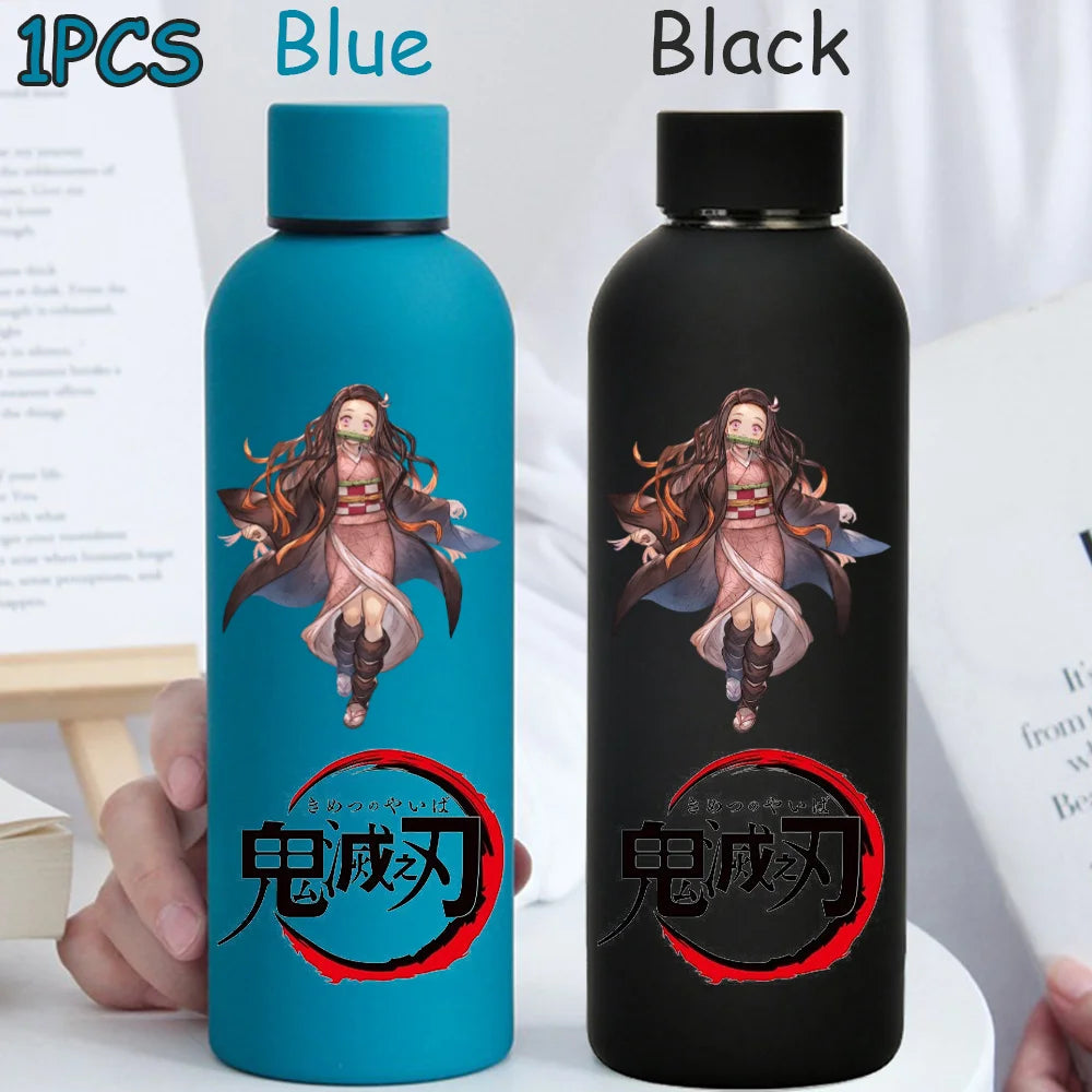 Kimetsu No Yaiba 500ML Insulated Water Cup Game Anime Character Paint Small Mouth Bottle Cartoon Large Capacity Drinking Cup