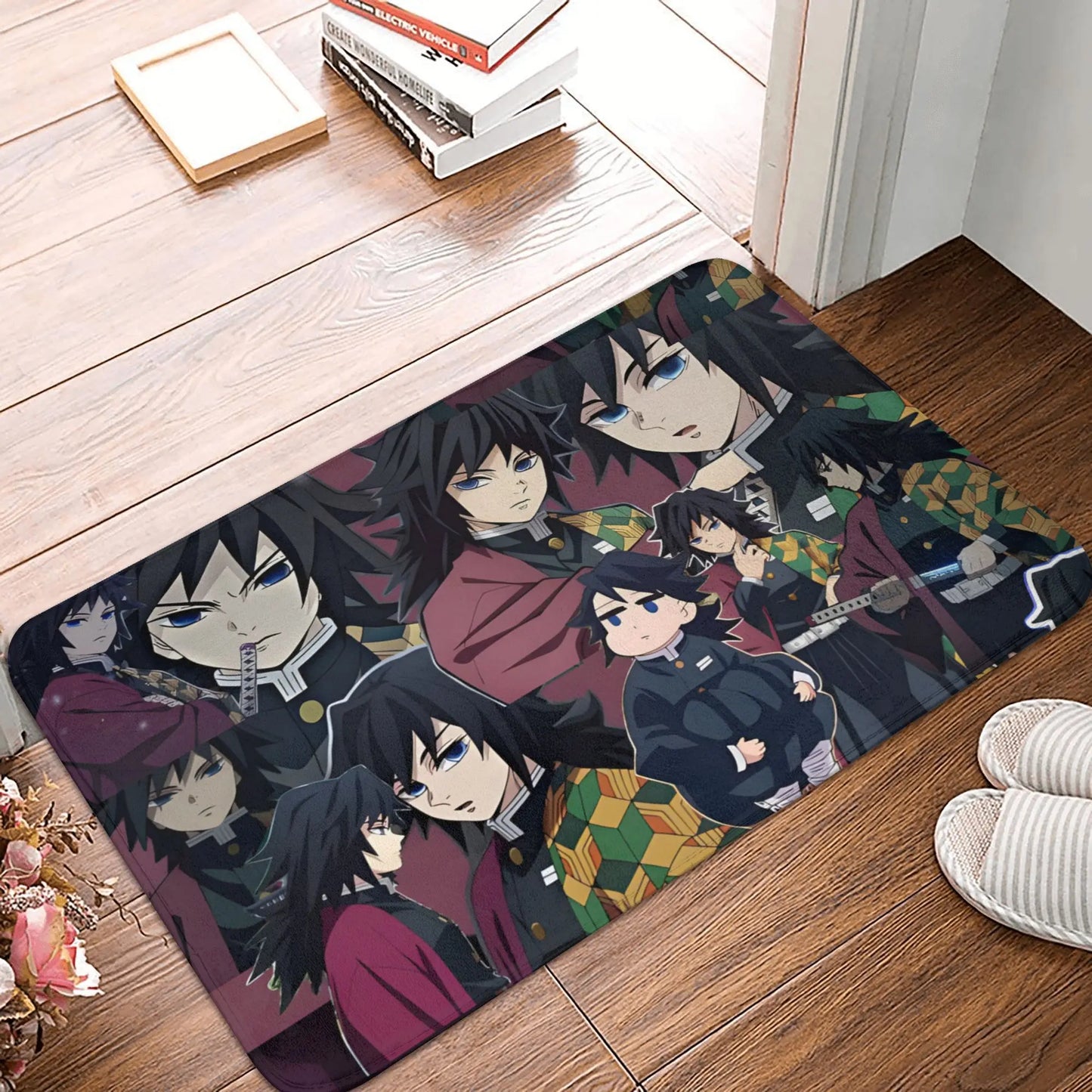 Demon Slayer Doormat Mat Anti-Slip Anime Giyu Tomioka Kitchen Bathroom Living Room Rug Carpet 40*60cm