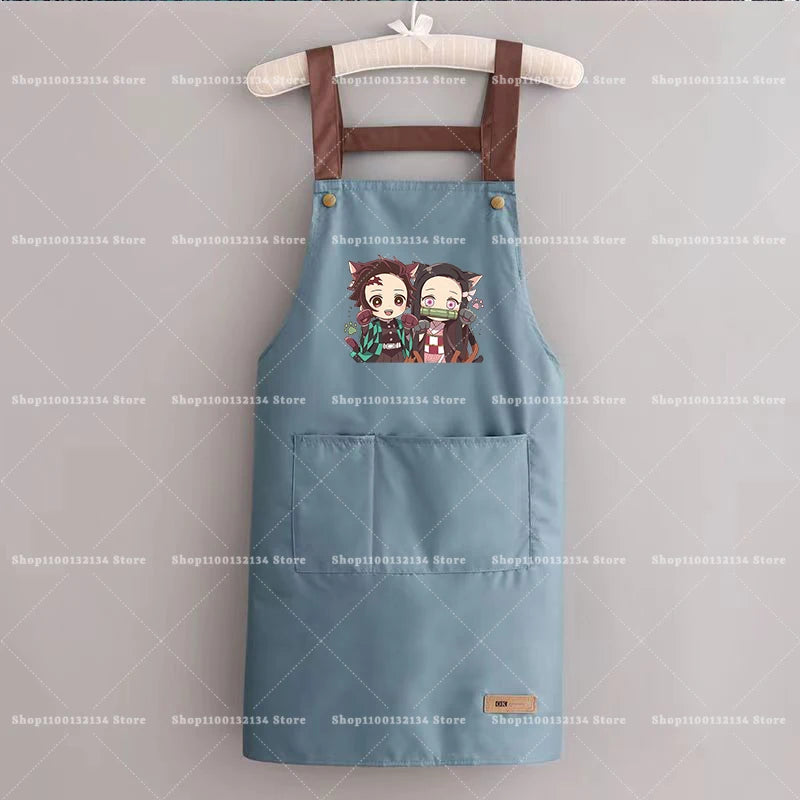 Demon Slayer Woman Apron Man Home Baking Restaurant Barbecue Beverage Apron Waterproof Oil Resistant Sleeveless Pinafor Hot Sell