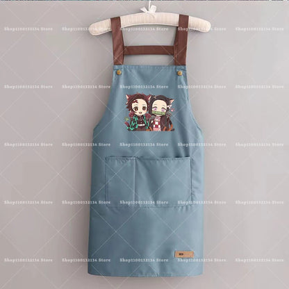 Demon Slayer Woman Apron Man Home Baking Restaurant Barbecue Beverage Apron Waterproof Oil Resistant Sleeveless Pinafor Hot Sell