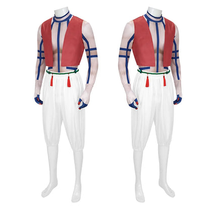 Anime Infinity Castle Akaza Cosplay Costume Men Top Pants Vest Full Set Kimono Uniform Halloween Clothes