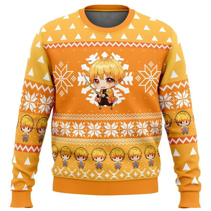 New Demon Slayers  inter Christmas Series Blade Round Neck Hoodie Printed Imitation Sweater Knitted Decorative Daily Necessit