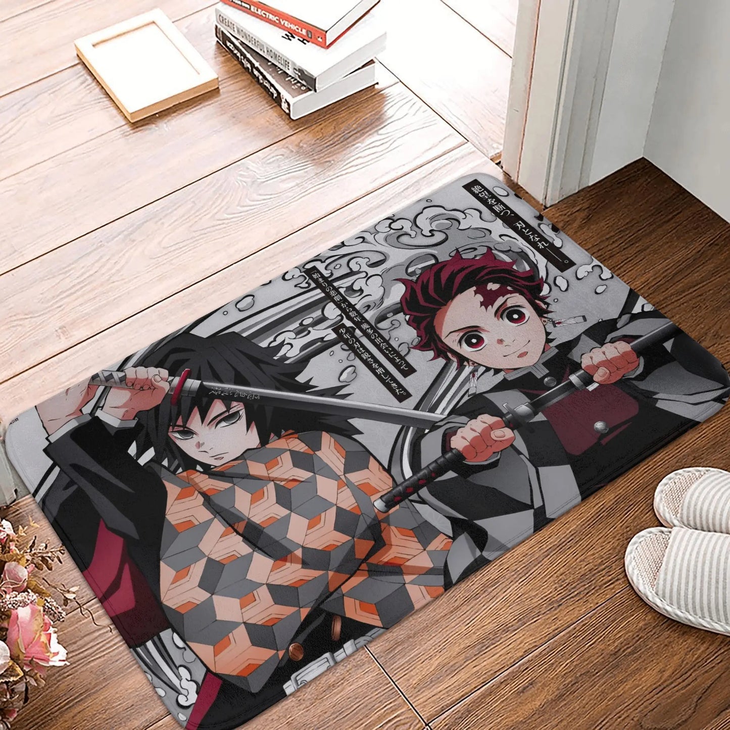 Demon Slayer Doormat Mat Anti-Slip Anime Giyu Tomioka Kitchen Bathroom Living Room Rug Carpet 40*60cm
