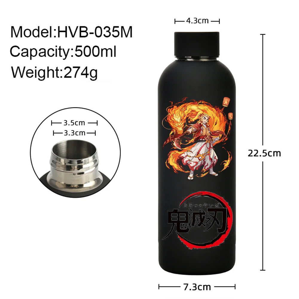 Kimetsu No Yaiba 500ML Insulated Water Cup Game Anime Character Paint Small Mouth Bottle Cartoon Large Capacity Drinking Cup