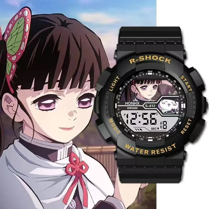 Anime Demon Slayer Sports Watches Tomioka Giyuu Kochou Shinobu Tokitou Muichirou Multifunction Waterproof Noctilucent Wristwatch