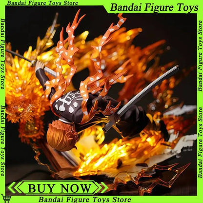 28CM Demon Slayer Infinity Castle Agatsuma Zenitsu Honoikazuchi Series GK Luminous Statue Action Figure Model Ornament Toy Gift