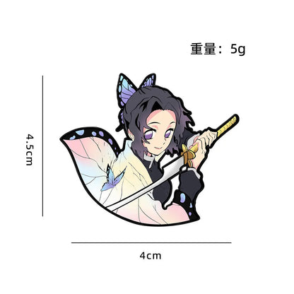 Demon Slayer Cartoon Brooch Badge Student Backpack Decoration Anime Merchandise Shinobu Kocho Japanese Anime
