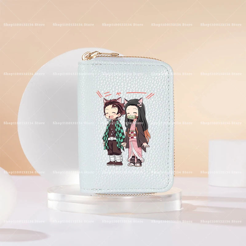 New Demon Slayer Wallet Woman Man Fashion Zipper Wallet Anime Cartoon Coin Purse Man Card Holder Fashion Money Bag Birthday Gift