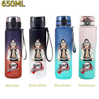 650ML Demon Slayer Kamado Tanjirou Rengoku Kyoujurou Portable Sports Water Bottle Leak Proof Outdoor Travel Sports Fitness Jugs
