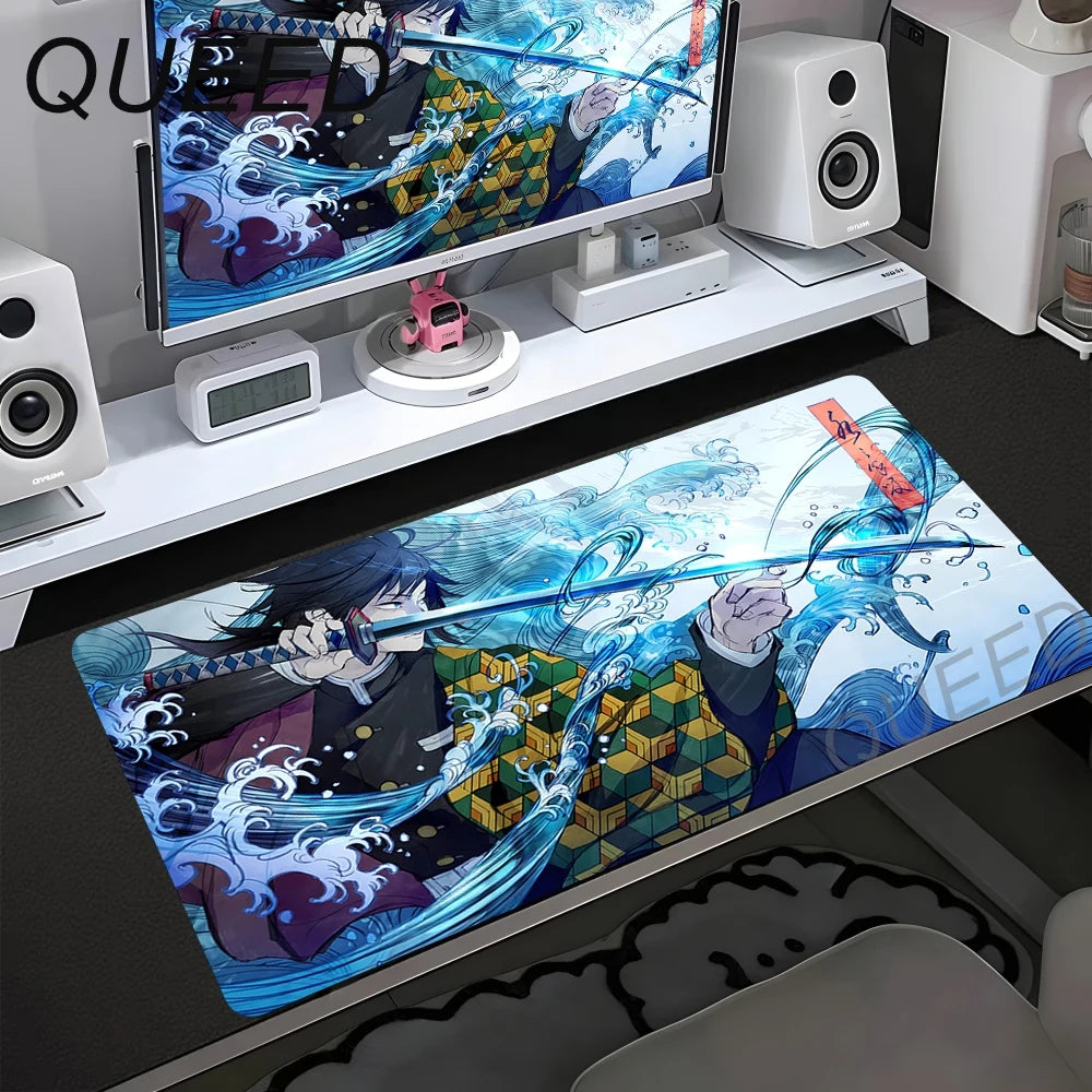 HD Printing Computer Gaming Locking Edge Non-slip Mouse Pad New Cool Anime Demon Slayer Mousepad Keyboard PC Lockrand Desk Mats