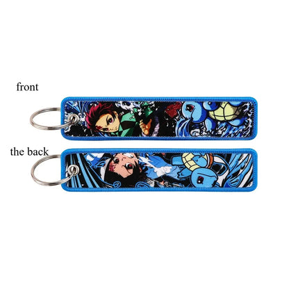 Anime Demon Slayer Blade Weaving Mark Keychain Trendy Fashion Hanging Rope Devil Access Control Pendant Office ID Pendant Gift