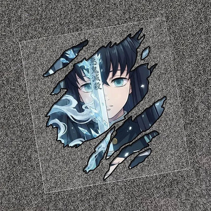 New Demon Slayer Stickers Cartoon Animation Characters Creative Personalized Car Stickers Computer Electric Vehicle Decoration