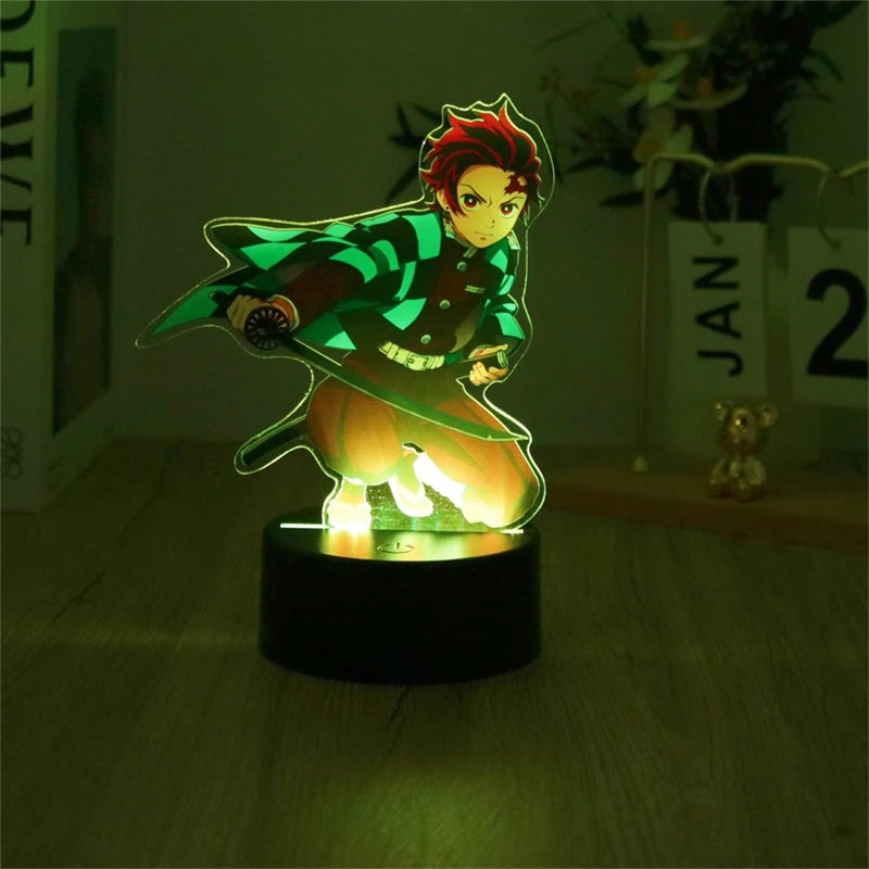 Anime Figures Lamp Tanjirou Nezuko Zenitsu Led Night Light Remote Control Smart Touch Lamps Room Decor Birthday Christmas Gift