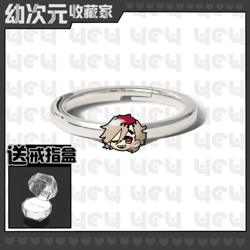 Demon Slayer Douma Tokitou Muichirou Tomioka Giyuu 2D Ring Fashion Personalized Cosplay Accessories Anime Original Niche Gift