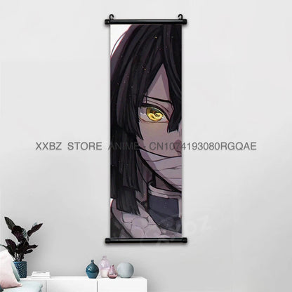 Demon Slayer Scroll Pictures Anime Poster Kochou Shinobu Home Decor Prints Wall Art Canvas Hanging Painting For Living Room Gift