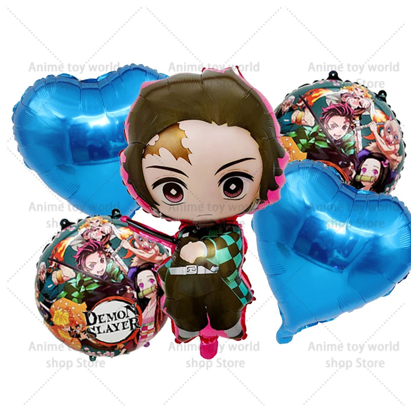 Demon Slayer Boy Foil Balloon Party Decoration Anime Cartoon Figure Decorative Ballons Photo Props Ornaments Toy Birthday Gift