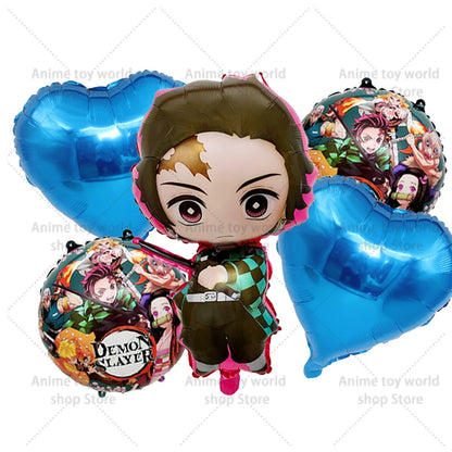 Demon Slayer Boy Foil Balloon Party Decoration Anime Cartoon Figure Decorative Ballons Photo Props Ornaments Toy Birthday Gift