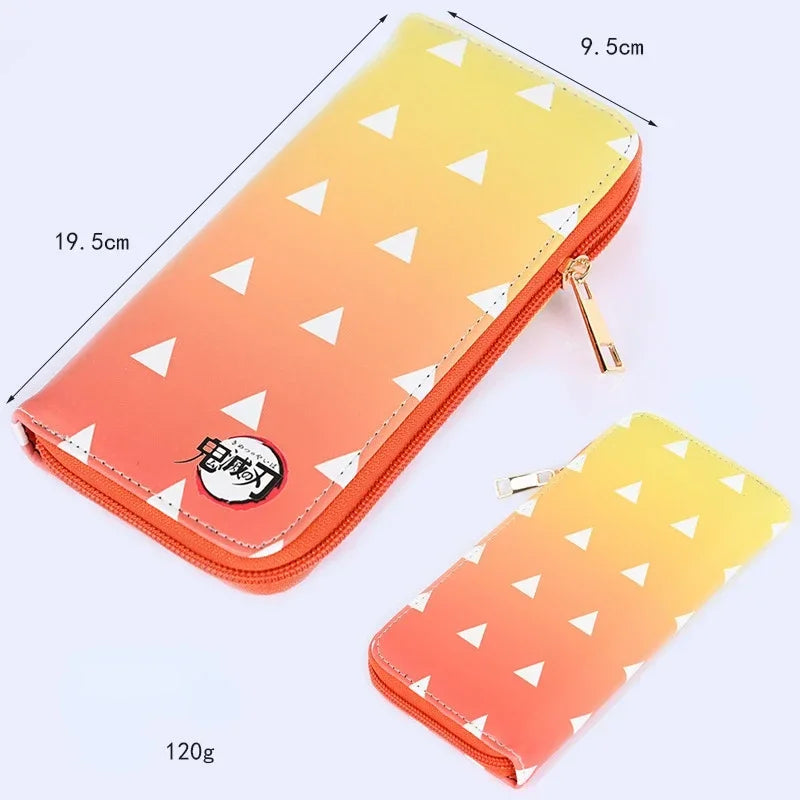 Demon Slayer Anime Cartoon Wallet Kimetsu No Yaiba Tanjirou Nezuko Zenitsu Giyuu Character Printing Zipper Wallet Birthday Gift