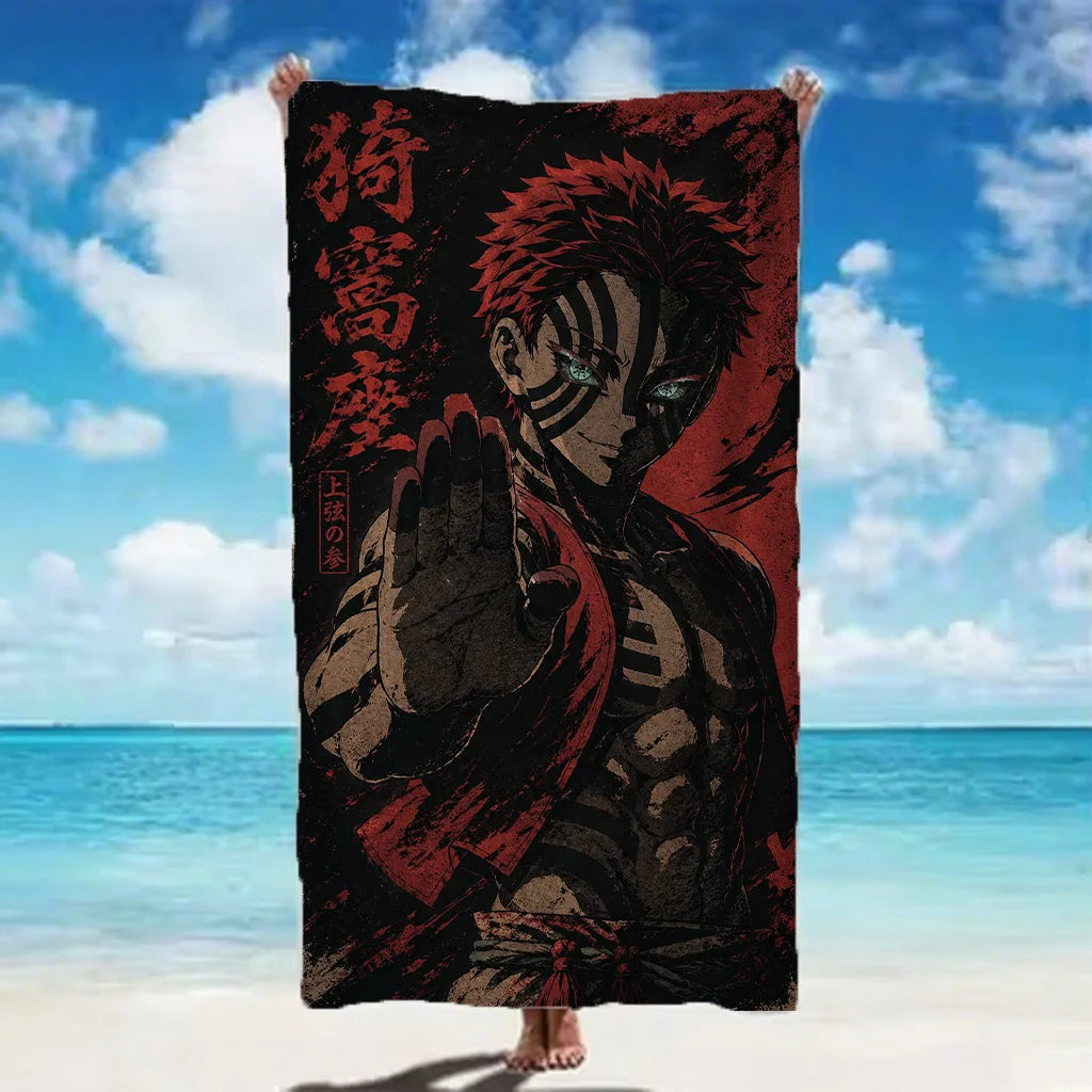 2026 Demon Slayer themed Beach Towel breathable soft cloth suitable for beach pool travel holiday and daily bathroom use