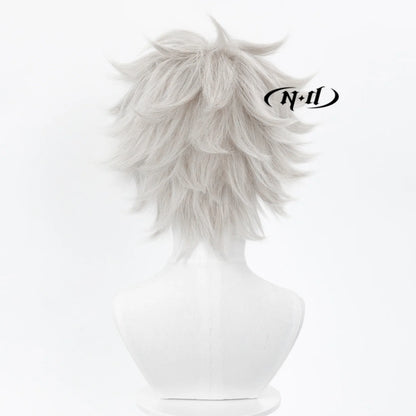 ND Brand Shinazugawa Sanemi Kimetsuu Cosplay Wigs Hair Hairpiece for Comic-con Cosplayer Halloween Costume Party