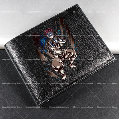 Demon Slayer Man Wallet Anime Print Short Wallets Portable Card Pack Fashion Zipper Coin Purse Adult Card Holder Male Money Bag