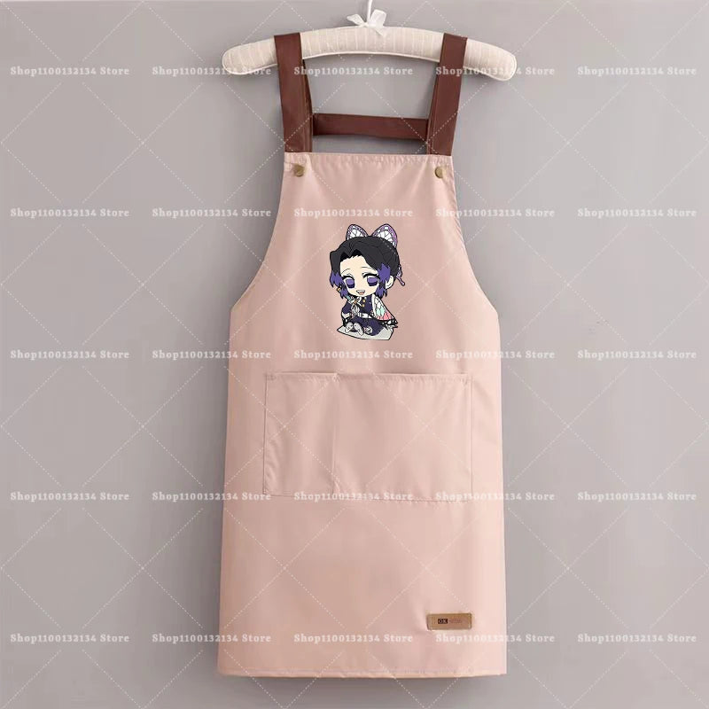 Demon Slayer Woman Apron Man Home Baking Restaurant Barbecue Beverage Apron Waterproof Oil Resistant Sleeveless Pinafor Hot Sell