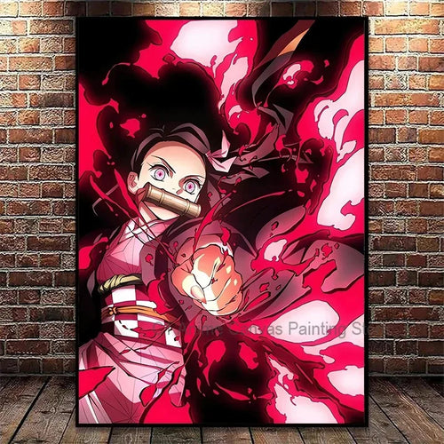 Poster Nezuko, sang explosif