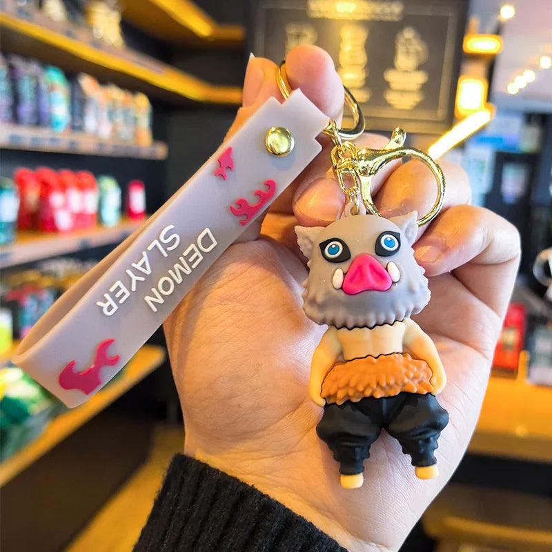 41 Styles Demon Slayer Kimetsu No Yaiba Blade of Ghost Keychain Cute Characters Bag Decor Car Key Chain Ring Fans Gift