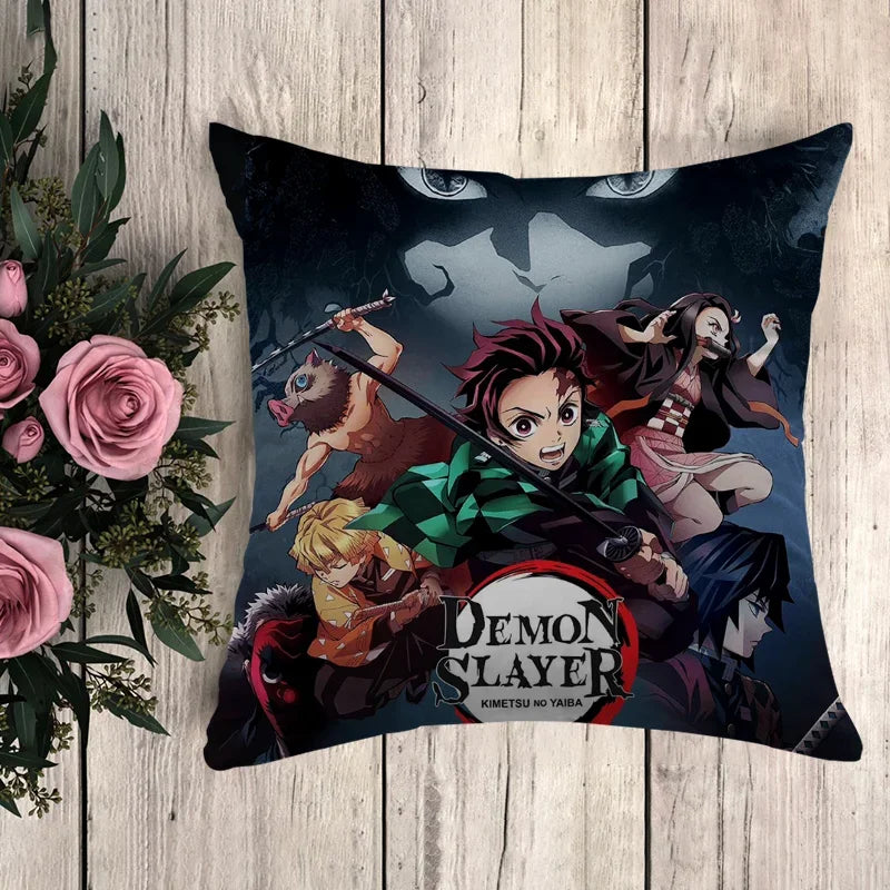Pillow Demon Slayer Cushion Cover 45*45 Pillowcase Decorative Pillows for Sofa Pilow Cases Pillowcases 50x50 Car Decoration Body